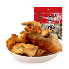 自然派 即食鱼皮海味休闲零食小吃矶烧辣味鱼皮年货送礼办公室60g/袋