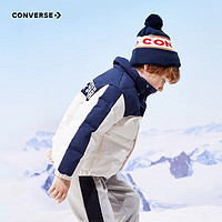 CONVERSE 匡威 儿童装男女童短款保暖羽绒服2024冬季中大童加厚外套 藏青蓝 150/72