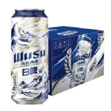 乌苏啤酒 天山清爽白啤 500ml*12罐 整箱装*2件