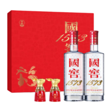 国窖1573【年货送礼 礼盒】送礼长辈 双瓶装 浓香型白酒 新老版本随机发货 52度 500mL 2瓶 大展宏兔礼盒