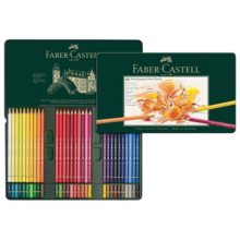 辉柏嘉（Faber-castell）彩铅油性性彩色铅笔专业手绘艺术家大师级绘画铅笔套装 进口60色绿铁盒装110060美术写生