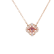施华洛世奇（SWAROVSKI）女士四叶草跳动的心项链粉红色花朵生日礼物新年情人节礼物送女友 项链玫瑰金色链5514488