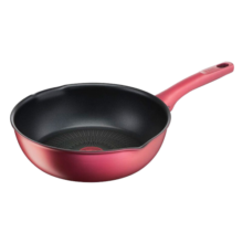 特福Tefal不粘锅炒锅26cm 红钻系列炒菜锅法国制造G26277