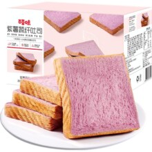 88VIP：百草味 紫薯蔬纤吐司 500g*5件