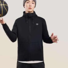 15号20点、plus会员:京东京造 运动夹克外套男连帽开衫秋跑步休闲 黑色