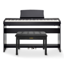 卡瓦依（KAWAI）ES120电钢琴便携立式重锤键盘智能蓝牙家用钢琴入门教学专业考级 ES120黑色+原厂木架+三踏板+礼包