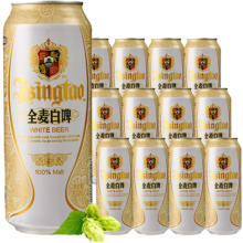 plus会员:青岛啤酒 精酿全麦白啤 浓郁麦香古法酿造500ml*12听 整箱装*2件+凑单品