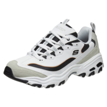 斯凯奇（Skechers）黑白金熊猫鞋老爹鞋男女同款运动增高复古666114 白色/浅灰色/WLGY 39