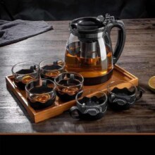 一壶四杯茶壶套装大容量玻璃茶杯带滤网耐高温茶具 4个莲花杯（不带茶壶）