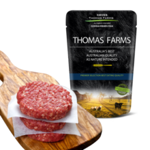 THOMAS FARMS 安格斯谷饲150天牛肉饼 1斤(5片)无淀粉早餐汉堡饼