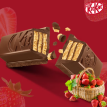 Nestle 雀巢 奇巧威化黑巧克力草莓味8枚96g
