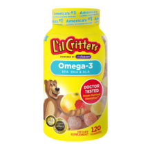 小熊糖美国lilcritters鱼油藻油dha保护视力儿童营养软糖120粒