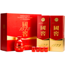 泸州老窖 国窖1573 浓香型白酒 52度 500ml*2瓶 红釉礼盒装（内含礼品袋）