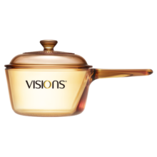 康宁（VISIONS）1L单柄奶锅玻璃锅汤锅炖锅煮锅 耐高温无涂层宝宝锅辅食锅 VSP-1晶彩系列 15.5cm