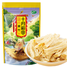 plus会员：十月稻田 黄豆腐竹 400g 手工头层腐竹 黄豆制品 素肉炒菜凉拌火锅 *9件