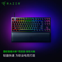 雷蛇（Razer）猎魂光蛛V2竞技版线性光轴 机械键盘 有线键盘 游戏键盘 吃鸡键盘 87键 RGB灯效 带腕托