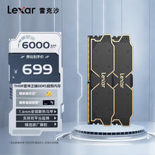 雷克沙 DDR5 6000 32GB(16GB×2)套条 电竞马甲条台式内存条 CL32 Thor雷神之锤 黑色