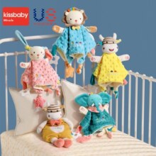 Kissbaby Miracle安抚玩偶宝宝安抚巾婴儿可入口睡眠豆豆手偶睡觉手指偶玩具可啃咬 小牛尼克【手偶】