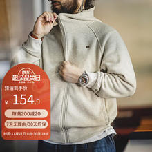 MADEN 马登 工装 美式休闲雪花灰连帽卫衣重磅运动开衫外套男秋