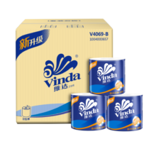 维达（Vinda）有芯卷纸 蓝色经典4层140克*27卷 厚韧耐用 卫生纸卷筒纸纸巾整箱