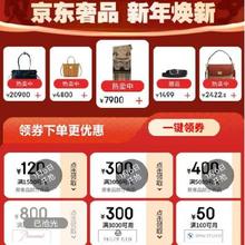 6日、促销活动：京东 奢品年货节会场 满1500减120/5000减400元 等奢品补贴券
