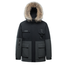雪中飞  高峰滑雪系列 大毛领短款羽绒服