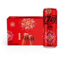 京东百亿补贴，Plus会员：可口可乐 无糖碳酸饮料  330ml*20烟花罐年货节礼盒装