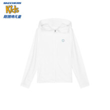 Skechers【斯凯奇小冰壳】儿童皮肤衣夏男女童透气速干薄款防晒服P224K125 亮白色/P224K125-0019 140 CM