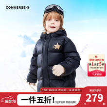 匡威 冬季连帽保暖羽绒服 163g充绒 黑色