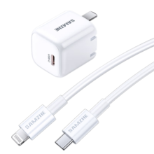 山泽苹果充电器头快充20W迷你折叠/30W 适用iPhone14/13/12手机Type-C数据线iPad 升级20W迷你充电头 天空蓝