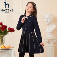 HAZZYS 哈吉斯 女童冬款长袖连衣裙