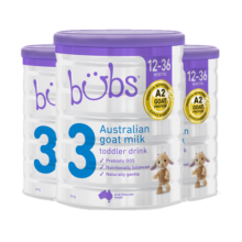 Bubs澳洲婴幼儿A2配方羊奶粉 含叶黄素助眼脑发育 800g 新版 3段3罐装 效期26年7-10月