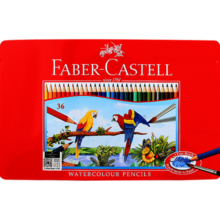 辉柏嘉（Faber-castell）彩铅36色水溶性彩铅 彩色铅笔 画笔套装 绘画工具 彩笔套装115937（红铁盒装）美术写生
