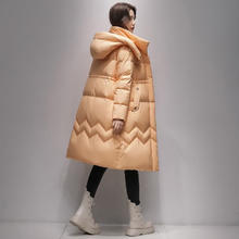 YAYA 女长款2023年冬新款连帽收腰时尚休闲保暖防风外套潮