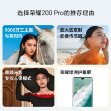 荣耀200 Pro 5000万雅顾光影主摄 荣耀绿洲护眼屏  5200mAh青海湖电池 12+512 月影白【赠话费券】