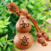 聚财桃木小葫芦钥匙扣挂件招财保平安钥匙配饰挂饰年会新年小礼品 如意葫芦钥匙扣1个