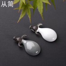 从简 小牛茶宠摆件可养禅意装饰茶玩创意个性手工茶宝招财饰品家用功夫茶具 哥窑小水牛茶宠
