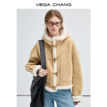 20点开始：VEGA CHANG 冬加绒加厚新款高级美式绒感皮毛仿皮草外套 浅咖色