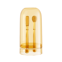 十月结晶婴儿口腔清洁器新生儿乳牙刷宝宝舌苔刷舌头清洁棒柔软硅胶2支装