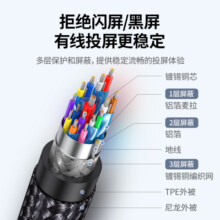 绿联Type-C转HDMI线雷电4/5转换器USB-C转接头扩展4K60/2K144Hz投屏适用苹果16笔记本电脑iPad手机1.5m