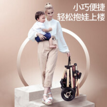 ANGI BABY婴儿推车可坐可躺婴儿车轻便折叠新生儿减震高景观双向儿童手推车 轻奢香槟金【一键收车+四轮EVA】