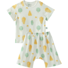 aqpa婴儿内衣套装夏季纯棉宝宝空调衣服薄款分体短袖短裤【配汗巾】 水果汽车 73cm