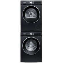 西门子（SIEMENS）iQ300曜石黑系列洗烘套装 10kg 智能除渍 滚筒洗衣机+10kg 热泵烘干机  U20W+D20W 国家补贴换新