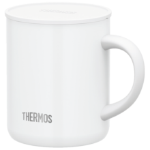 膳魔师（THERMOS）保温保冷杯白色350ml不锈钢马克水杯办公室咖啡杯子防尘盖JDG-350