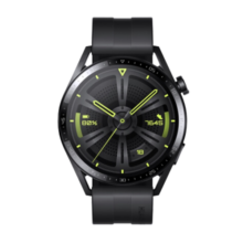 华为（HUAWEI）【出游季狂欢购】华为手表watch gt3运动智能两周续航蓝牙通话体温心率游泳防水男女电话血氧监测 活力款46mm黑色氟橡胶表带丨皮带+大礼包
