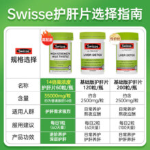 Swisse斯维诗护肝片奶蓟草水飞蓟男士养肝护肝肝脏排毒熬夜解酒澳洲进口 基础版护肝片120片/瓶