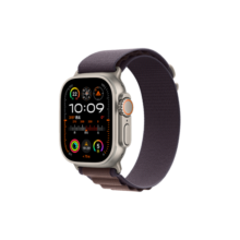 Apple/苹果 Watch Ultra2 智能手表GPS + 蜂窝款49毫米钛金属表壳靛蓝色高山回环式表带小号MRFE3CH/A
