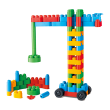 Hape polym积木 柔性进口大颗粒拼插1-3男女小孩玩具儿童节礼物 创趣进阶套（80颗粒）