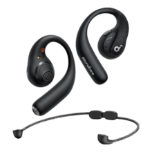 声阔（SoundCore）飞跃线2合1不入耳蓝牙耳机AeroFit Pro开放舒适音质颠覆骨传导无线运动跑步适用苹果华为手机黑
