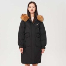 BENGEN冰洁 大毛领羽绒服 女中长款